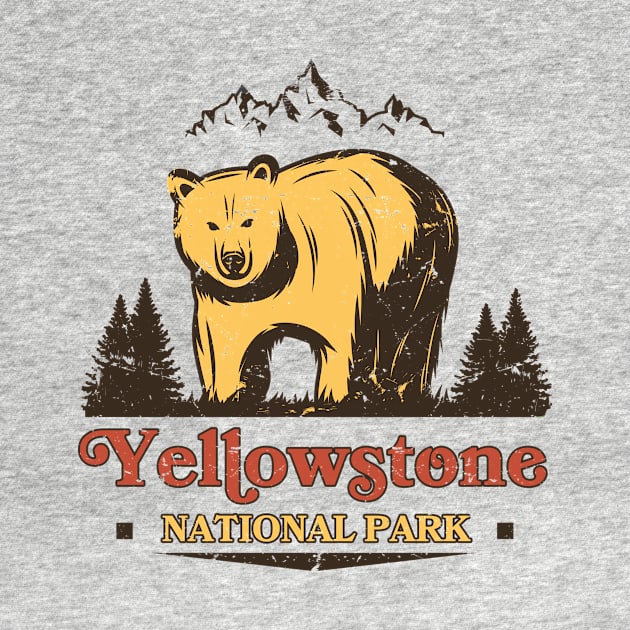 Yellowstone National Park Bear Vintage by alexanderahmeddm